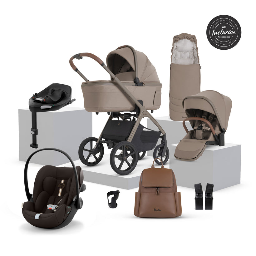Silver Cross Cove 2 Ultimate 360 Chocolate Brown Cloud G3 i-Size Plus Bundle - Champagne
