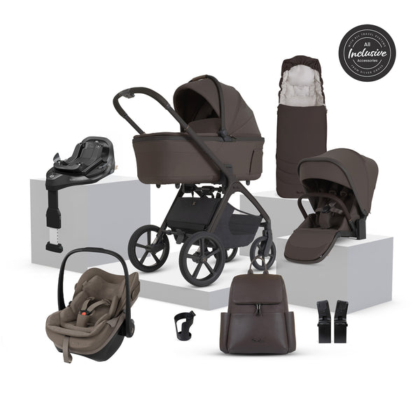 Silver Cross Cove 2 Ultimate 360 Oak Truffle Pebble Slide Pro Bundle - Chocolate