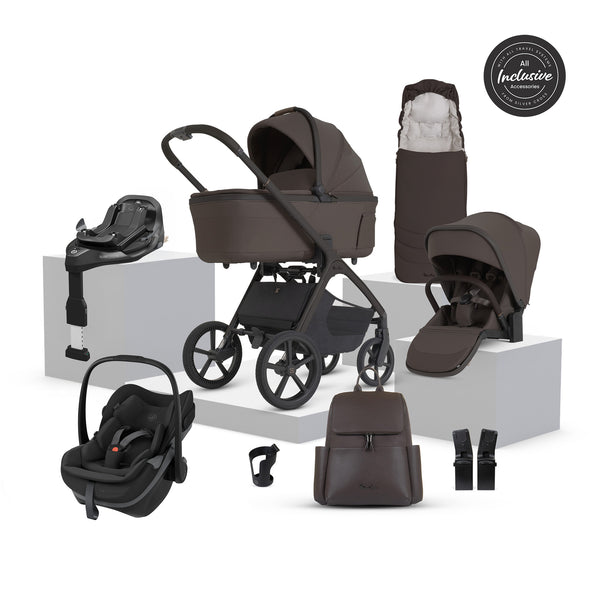 Silver Cross Cove 2 Ultimate 360 Onyx Black Pebble Slide Pro Bundle - Chocolate