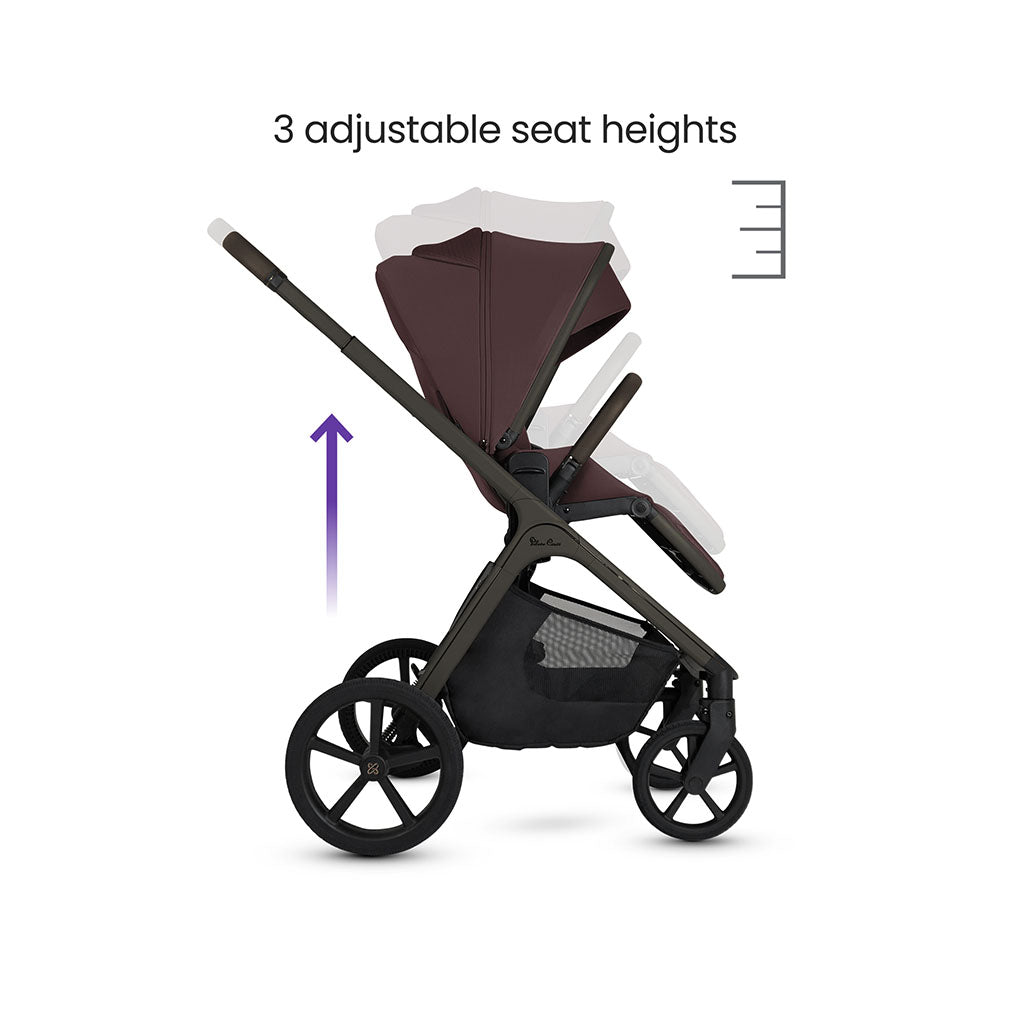 Silver Cross Cove Pushchair Ultimate 360 Family Car Seat Bundle - Damson