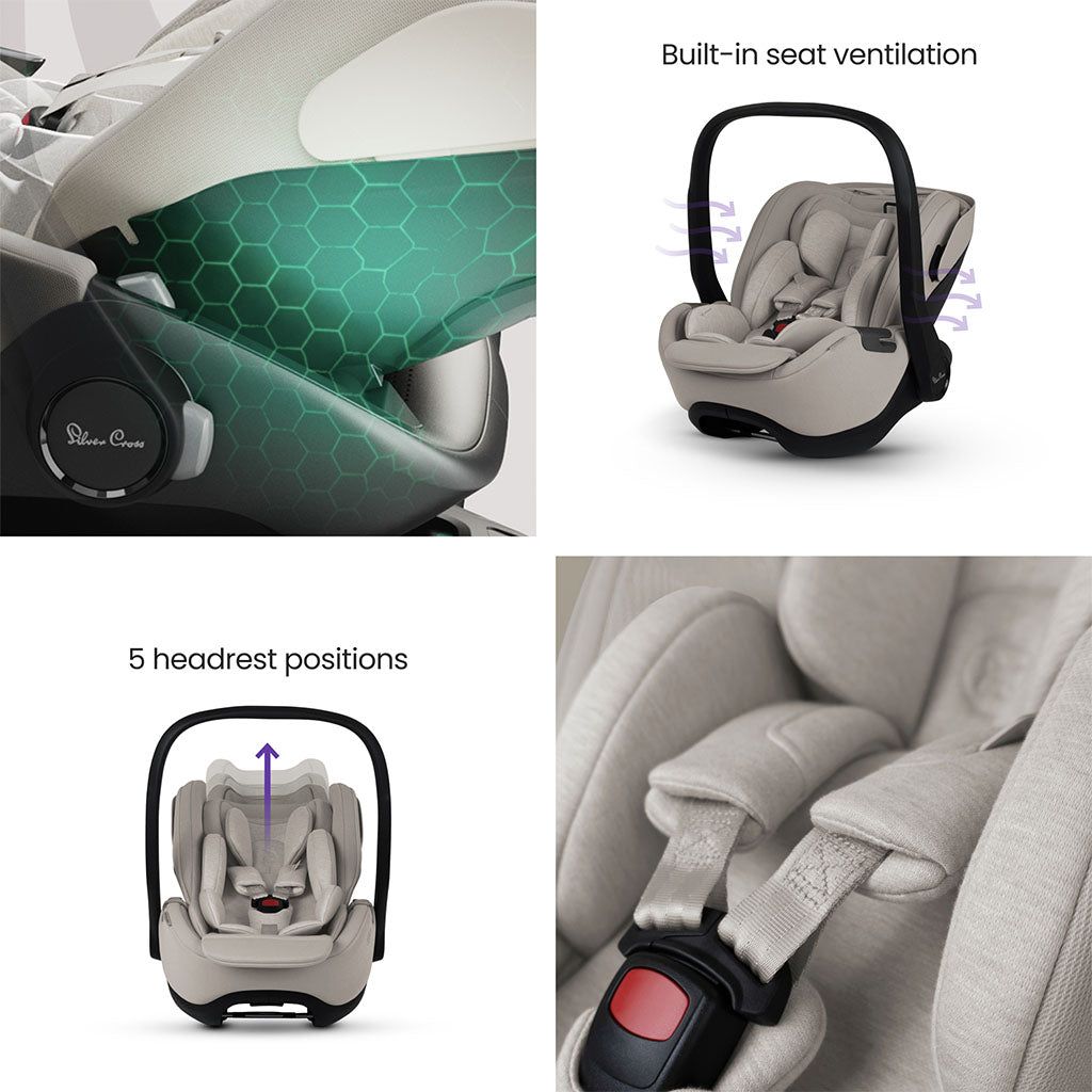 Silver Cross Glide Plus 360 Car Seat - Natural Taupe