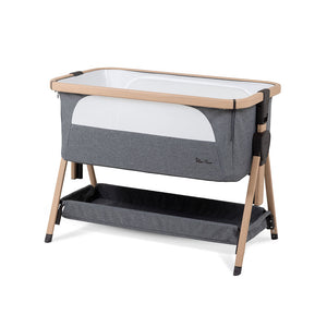 Silver Cross Lunar Bedside Crib - Whisper Grey