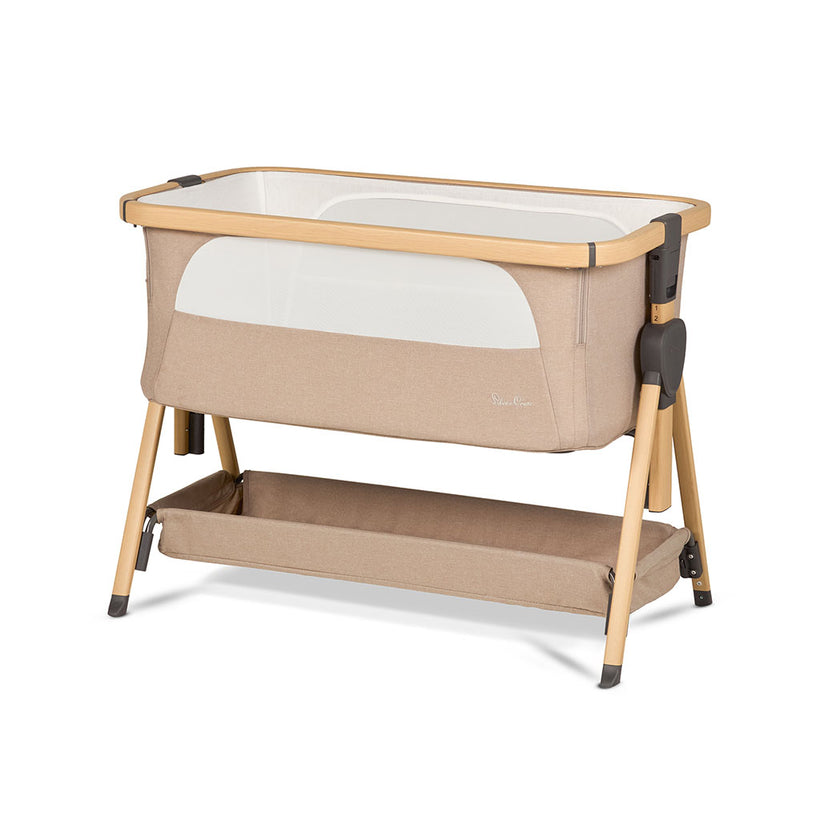 Silver Cross Lunar Bedside Crib - Oatmeal