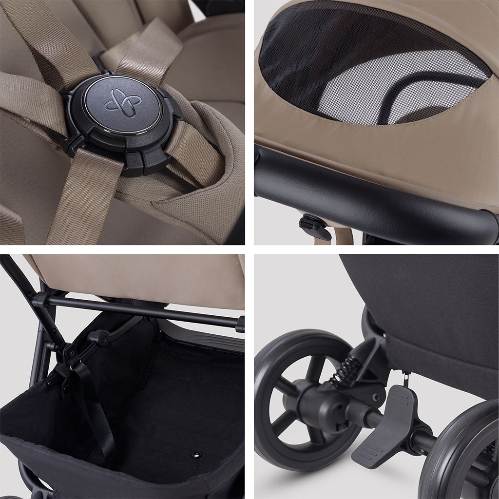 Silver Cross Nia Stroller and Carrycot - Champagne