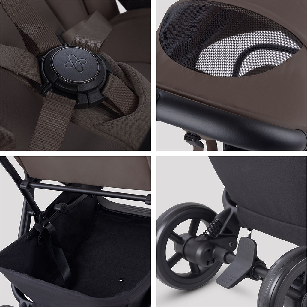 Silver Cross Nia Stroller and Carrycot - Chocolate