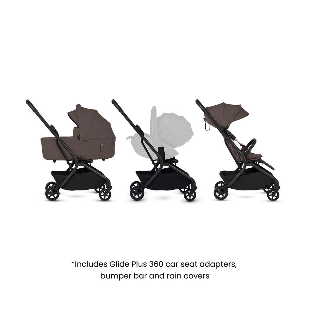 Silver Cross Nia Stroller and Carrycot - Chocolate