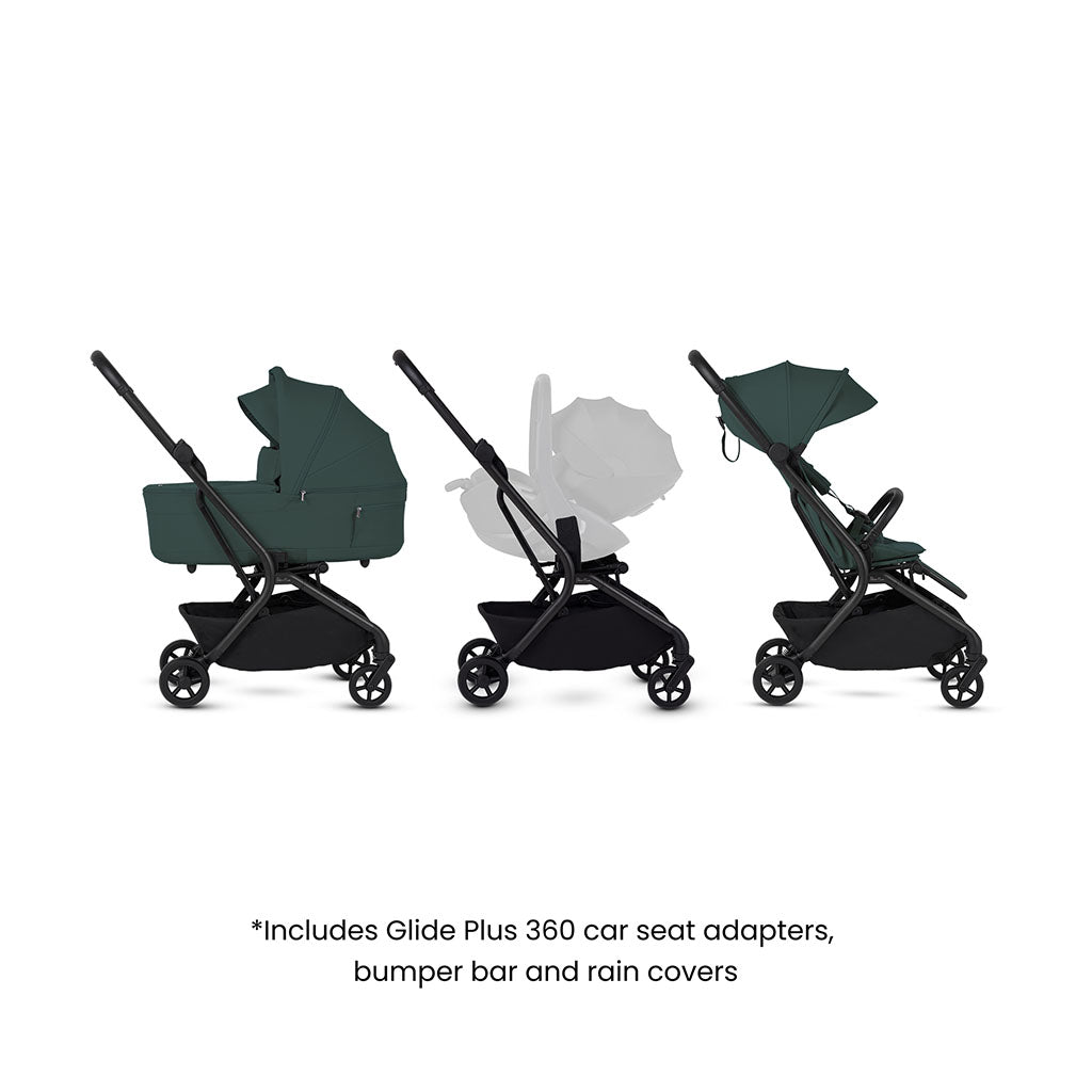 Silver Cross Nia Stroller and Carrycot - Conifer