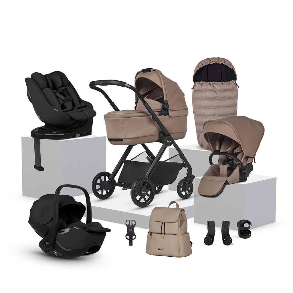 Silver Cross Reef 2 Ultimate 360 Family Car Seat Bundle - Mocha