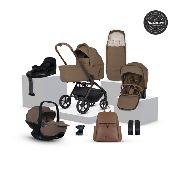 Silver Cross Breez Ultimate 360 Timeless Cocoa Car Seat Bundle Maple