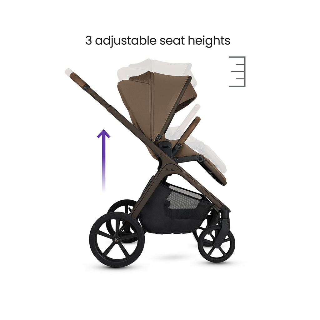 Silver Cross Cove Pushchair Ultimate 360 Family Car Seat Bundle - Maple