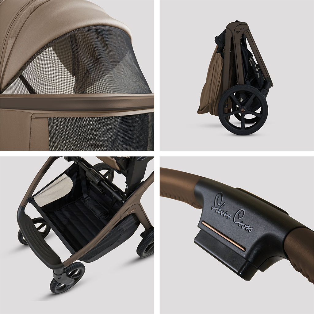 Silver Cross Cove Pushchair Ultimate 360 Family Car Seat Bundle - Maple