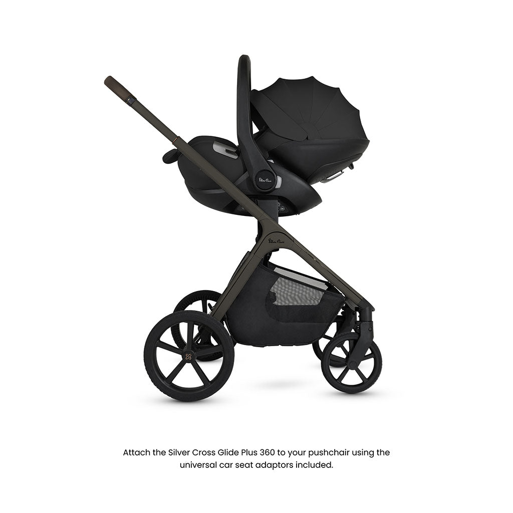 Silver Cross Cove Pushchair Ultimate 360 Family Car Seat Bundle - Damson