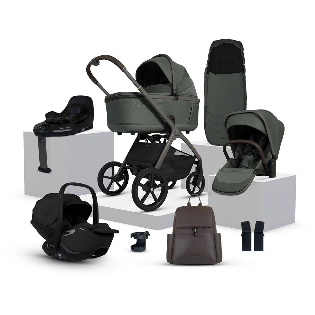 Silver Cross Cove Pushchair Ultimate 360 Car Seat Bundle - Pewter