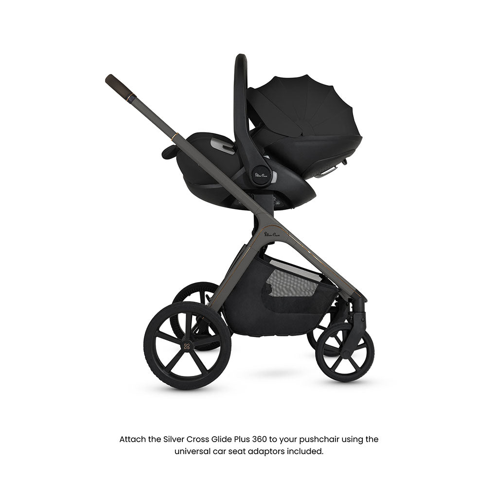 Silver Cross Cove Pushchair Ultimate 360 Family Car Seat Bundle - Pewter