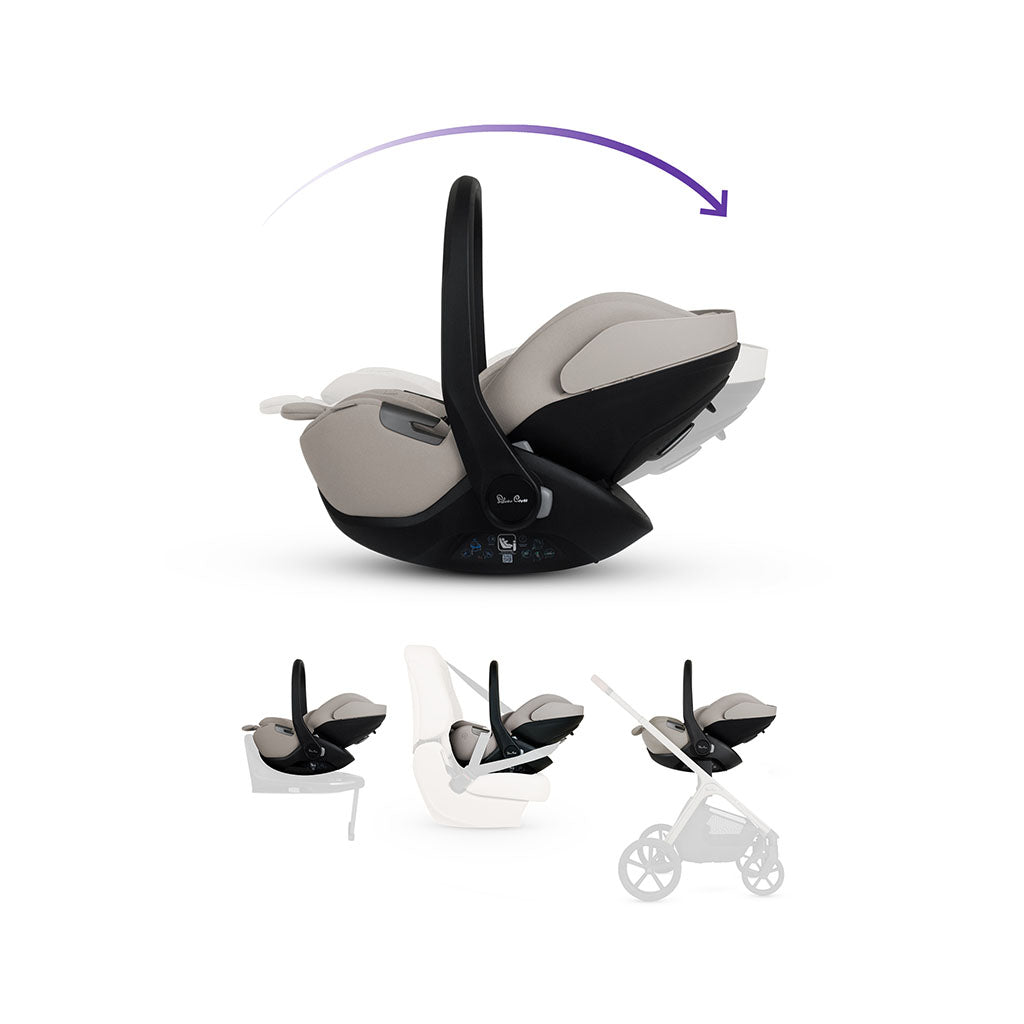 Silver Cross Cove Pushchair Ultimate 360 Car Seat Bundle - Champagne