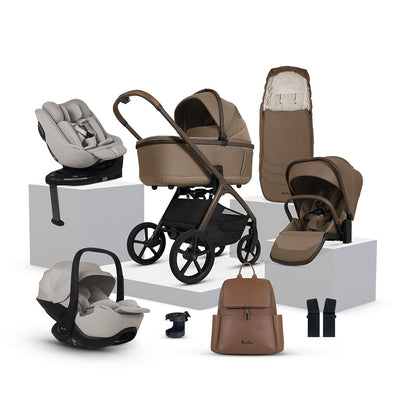 Silver Cross Cove Pushchair Ultimate 360 Family Car Seat Bundle - Maple