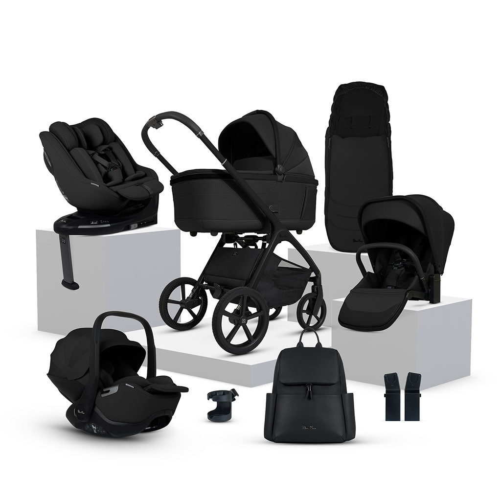 Silver Cross Cove Pushchair Ultimate 360 Family Car Seat Bundle - Onyx