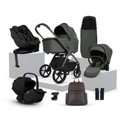 Silver Cross Cove Pushchair Ultimate 360 Family Car Seat Bundle - Pewter
