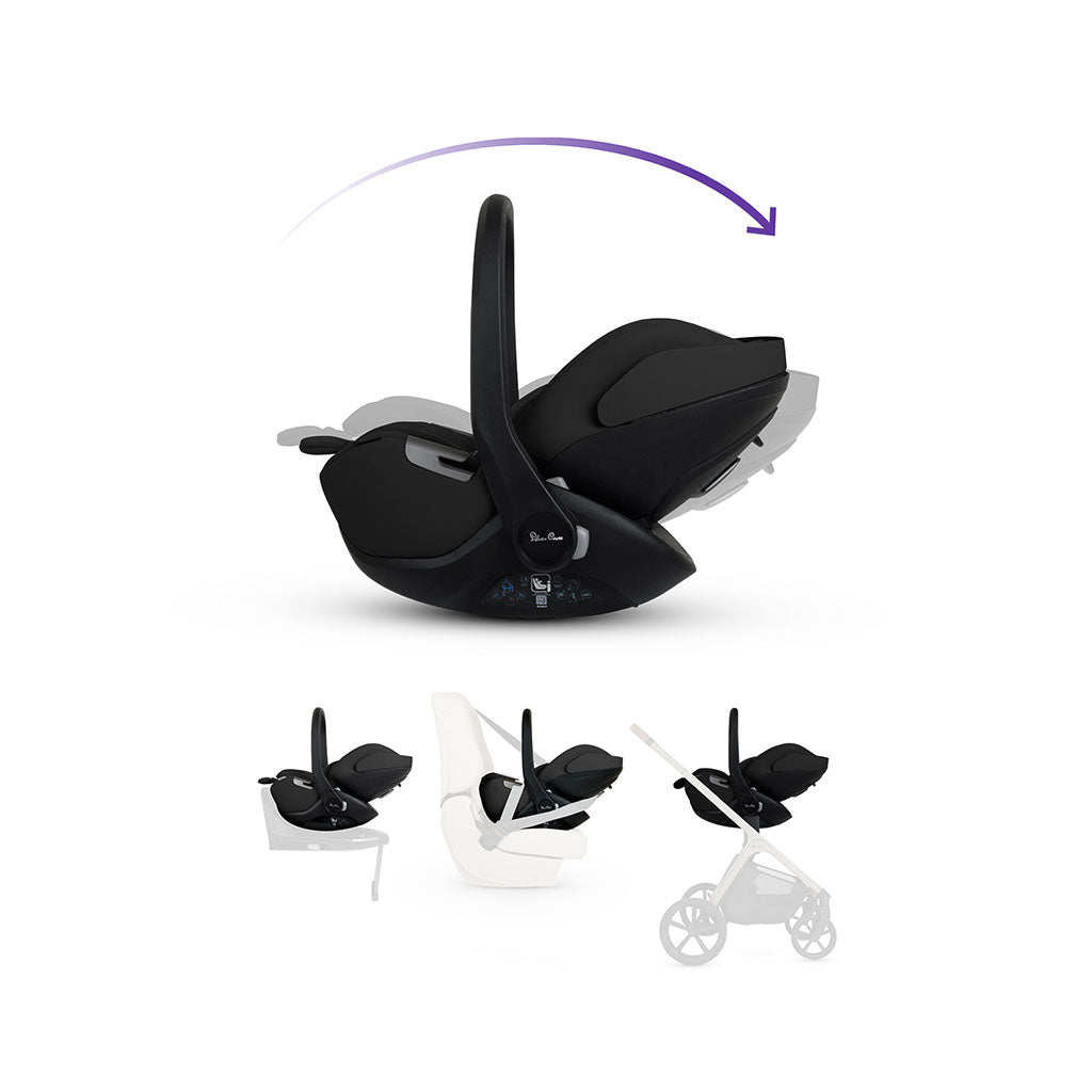 Silver Cross Cove Pushchair Ultimate 360 Family Car Seat Bundle - Damson