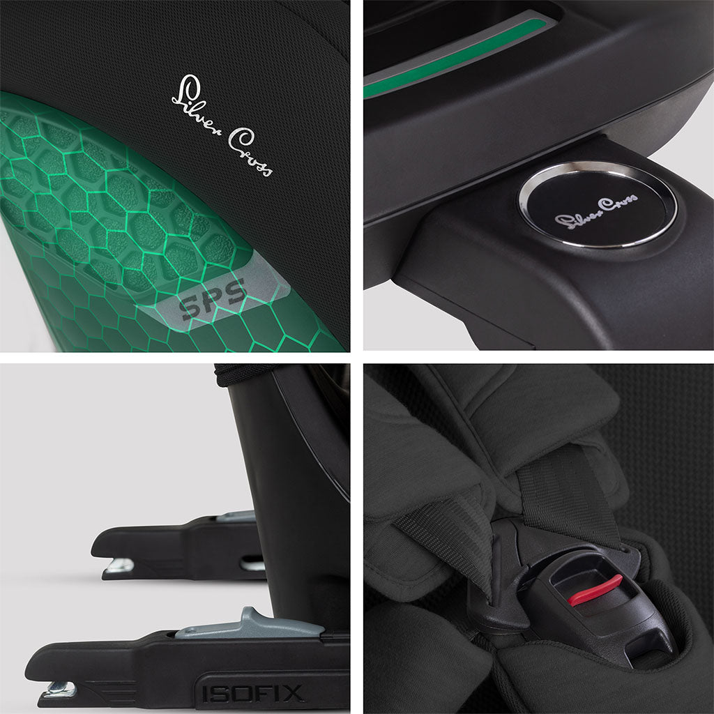 Silver Cross Motion 3 All Size 360 Rotating Car Seat Iconic Black 12