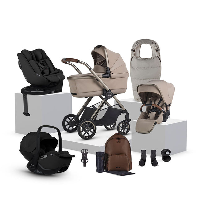 Silver Cross Reef 2 Special Edition Ultimate 360 Iconic Black Car Seat Family Bundle - Frappe