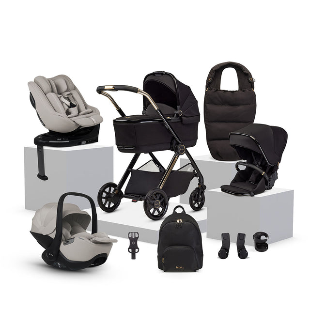 Silver Cross Reef 2 Special Edition Ultimate 360 Natural Taupe Car Seat Family Bundle - Espresso