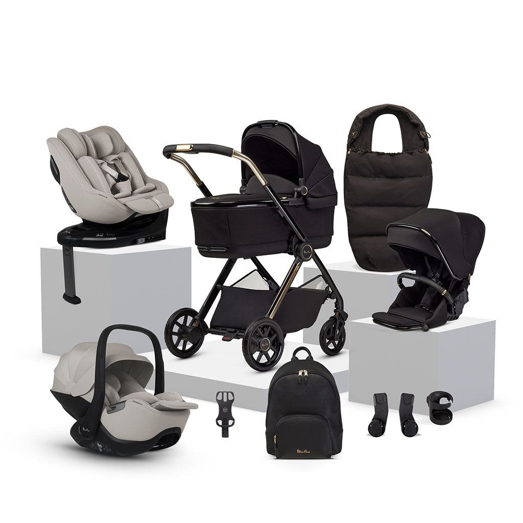 Silver Cross Reef 2 Special Edition Ultimate 360 Natural Taupe Car Seat Family Bundle - Espresso