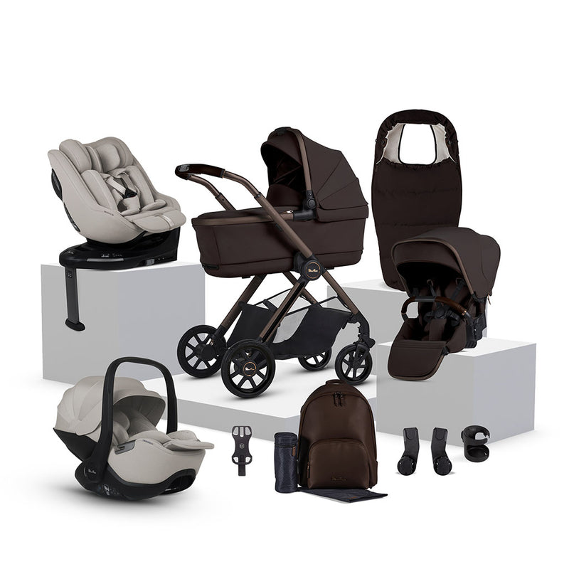 Silver Cross Reef 2 Special Edition Ultimate 360 Natural Taupe Car Seat Family Bundle - Ganache