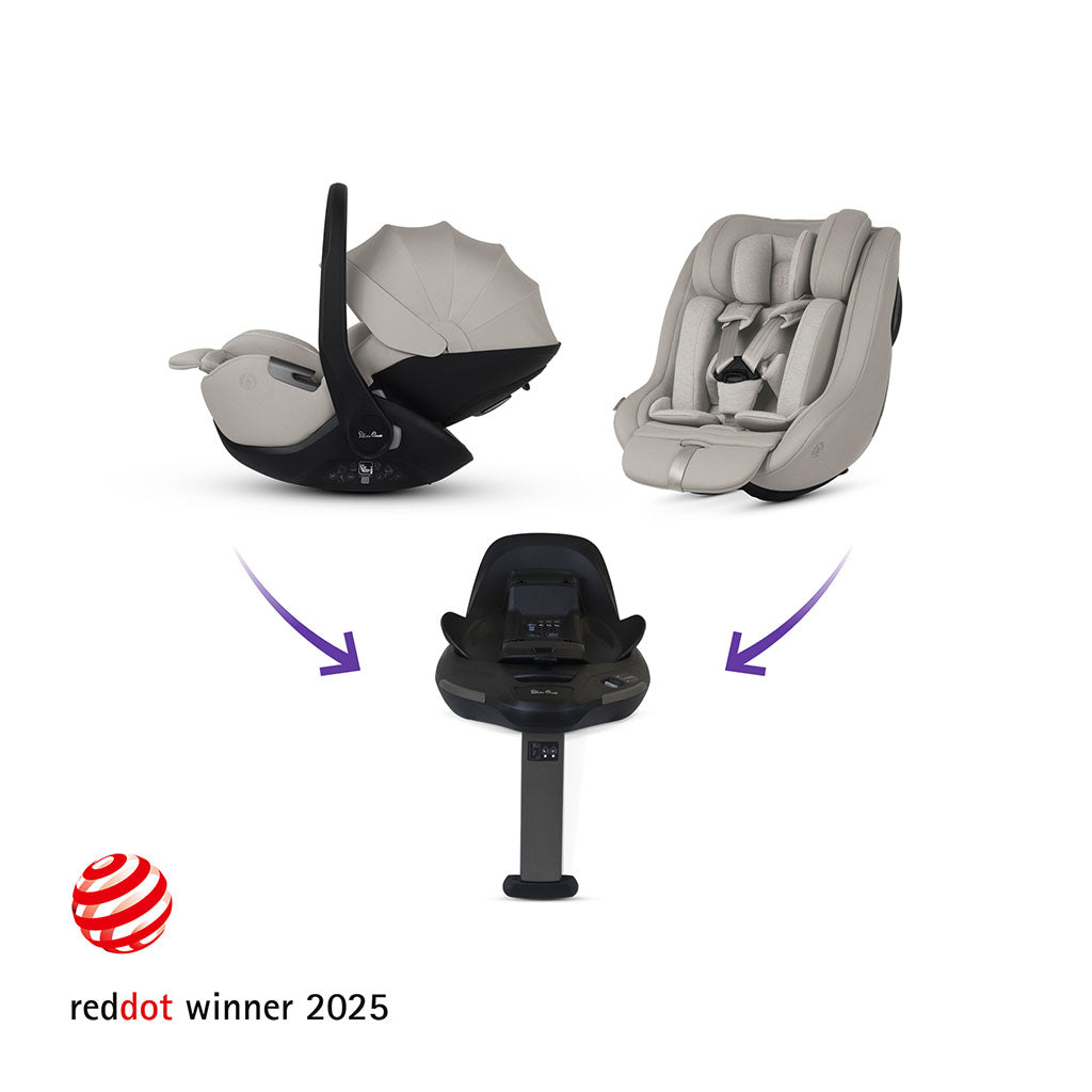 Silver Cross Reef 2 Special Edition Ultimate 360 Natural Taupe Car Seat Family Bundle - Frappe