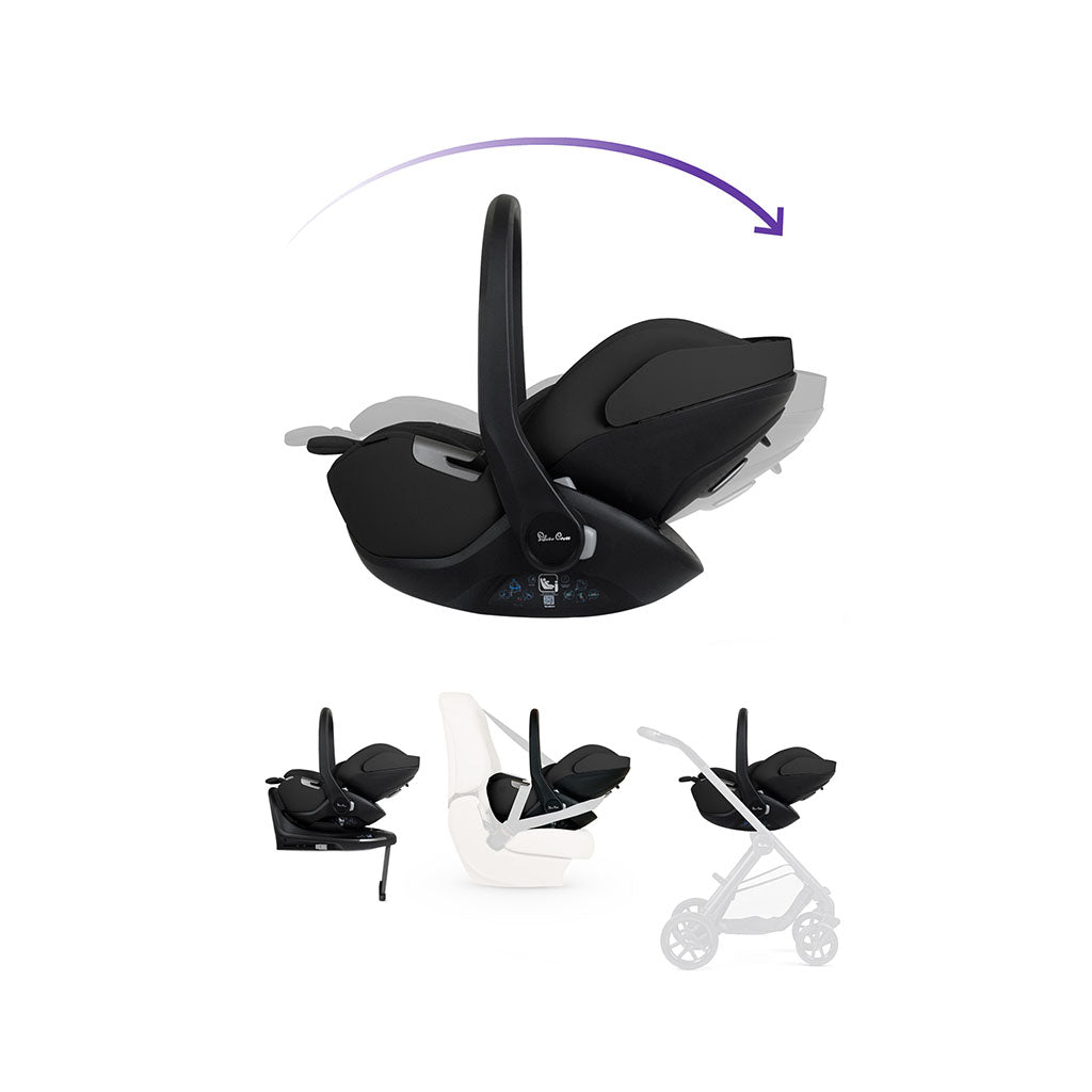 Silver Cross Reef 2 Special Edition Ultimate 360 Iconic Black Car Seat Family Bundle - Ganache