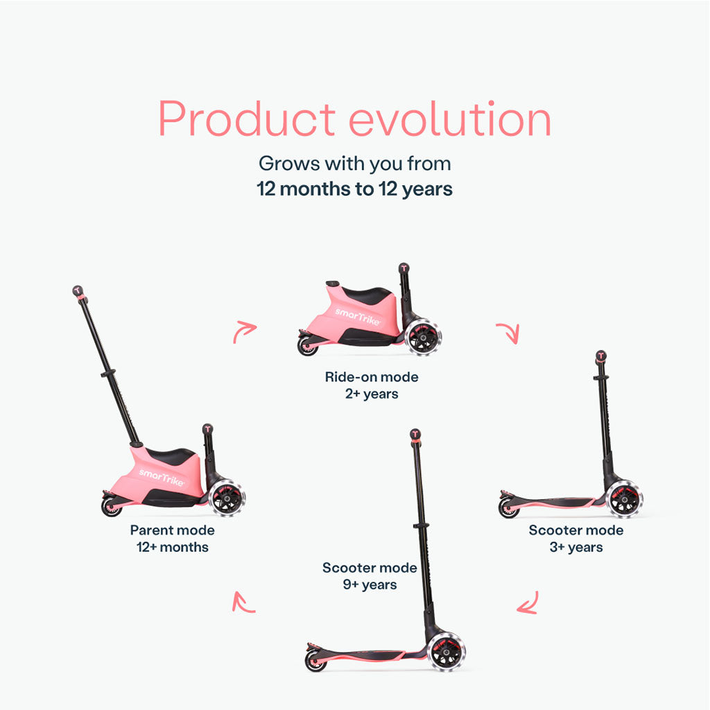 SmarTrike Xtend Ride On Scooter Plus - Pink