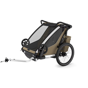 Thule Chariot Cross 2 Double Seat Multisport Bike Trailer - Faded Khaki