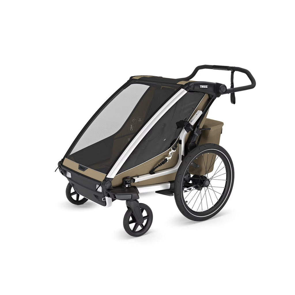 Thule Chariot Cross 2 Double Seat Multisport Bike Trailer - Faded Khaki