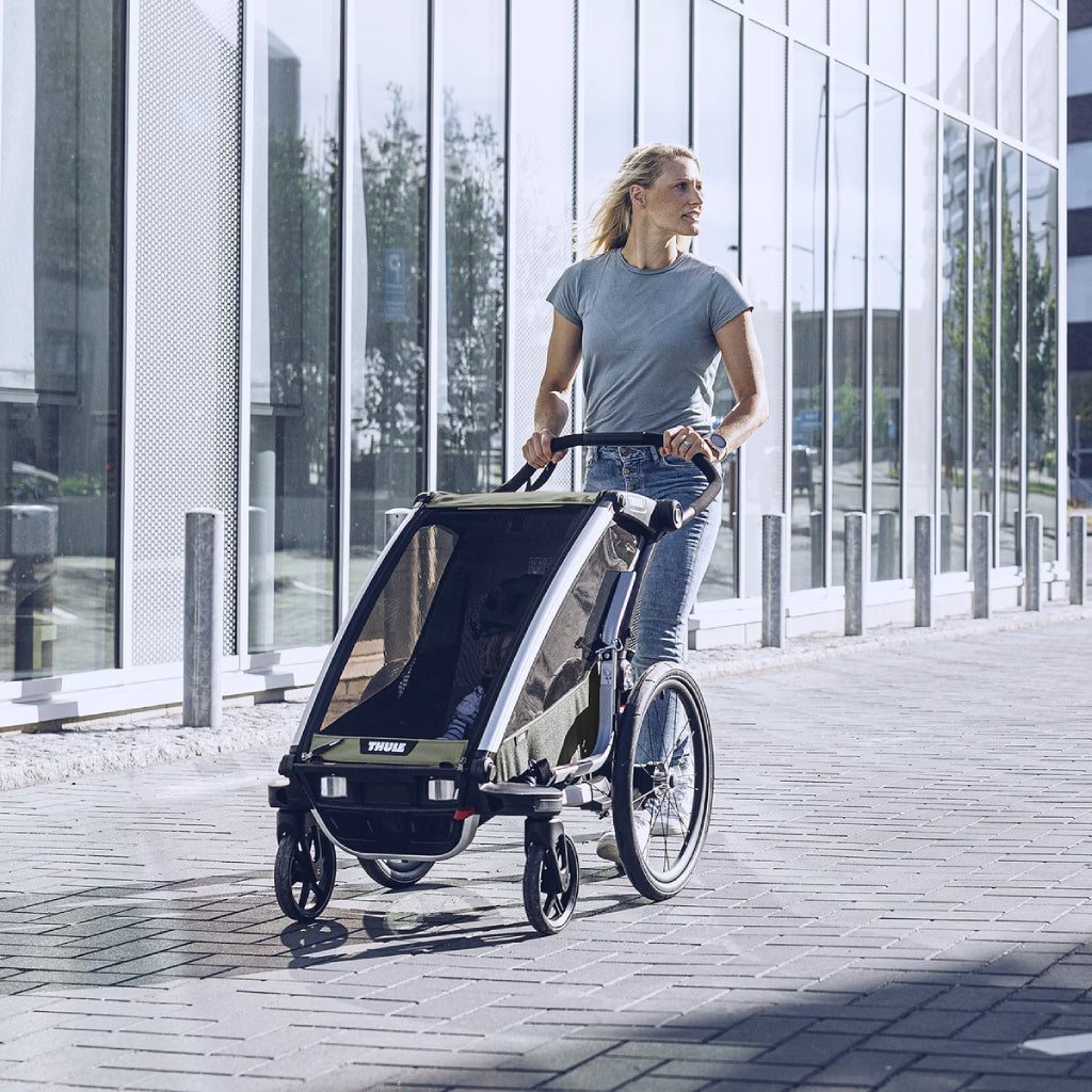 Thule Chariot Lite Double Seat Multisport Bike Trailer - Vintage Green