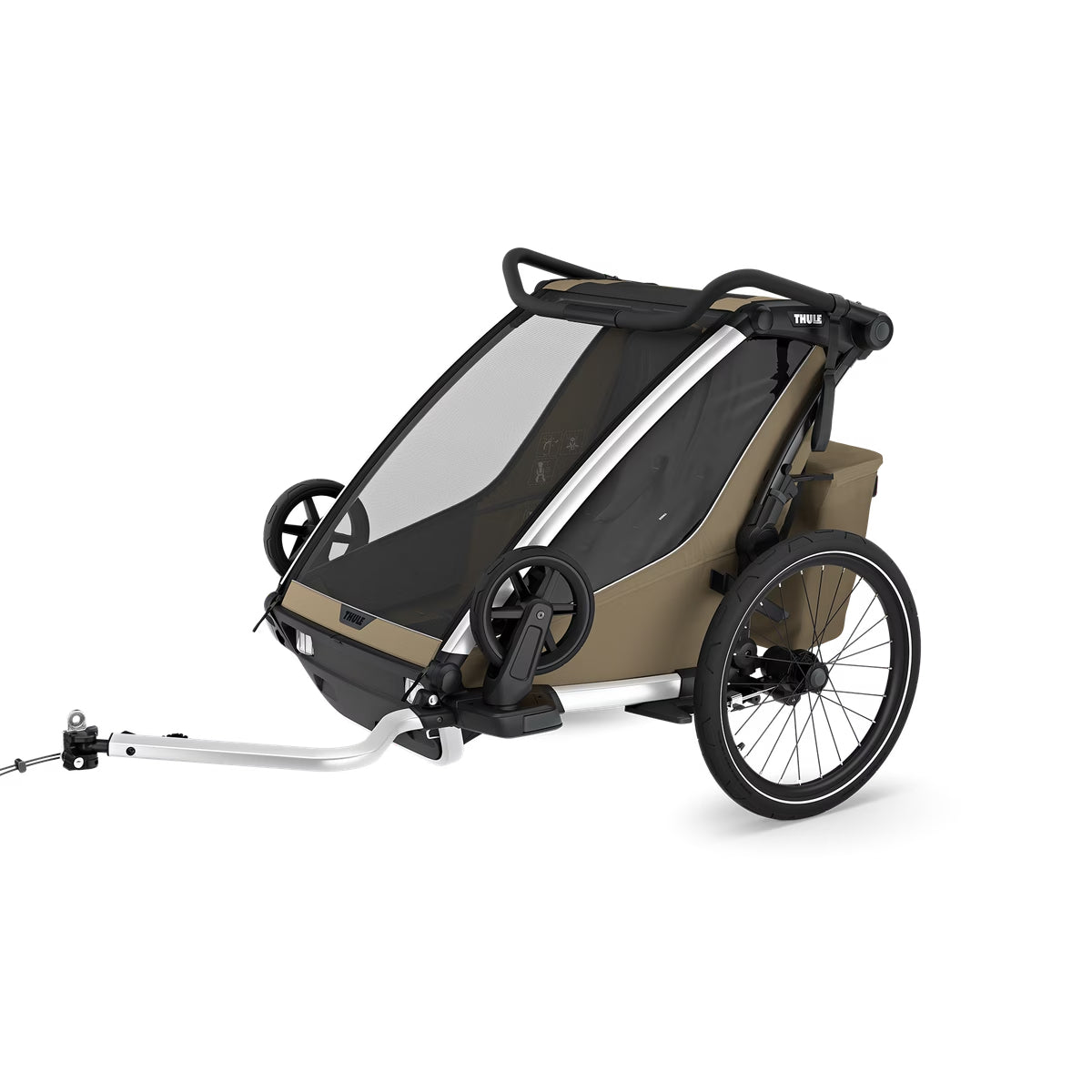 Thule_Chariot_Cross_2_Double_Seat_Multisport_Bike_Trailer_Faded_Khaki_1