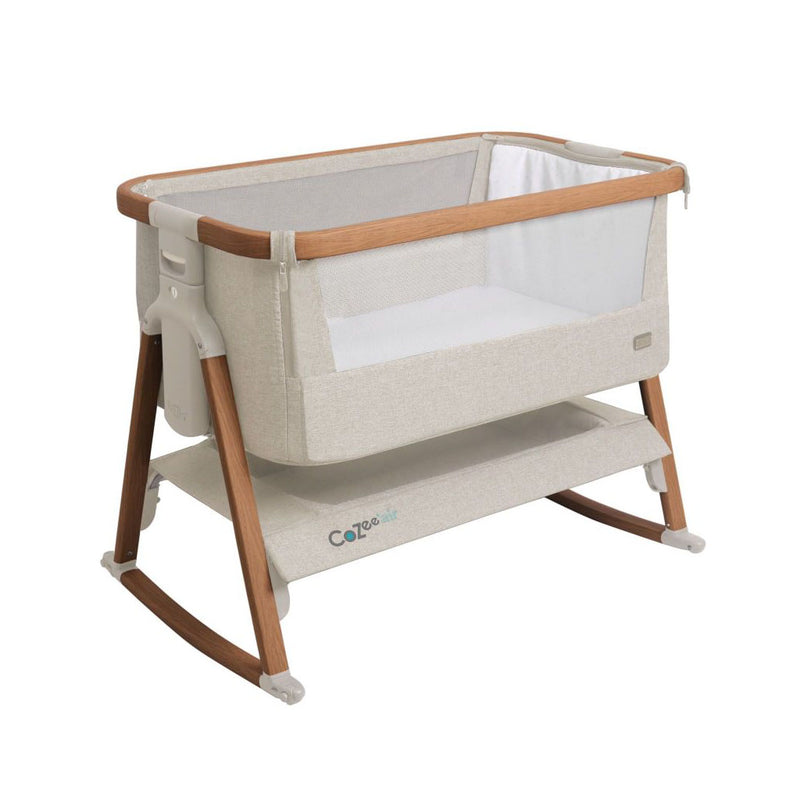 Tutti Bambini CoZee Air Bedside Crib - Scandinavian Walnut/Ecru