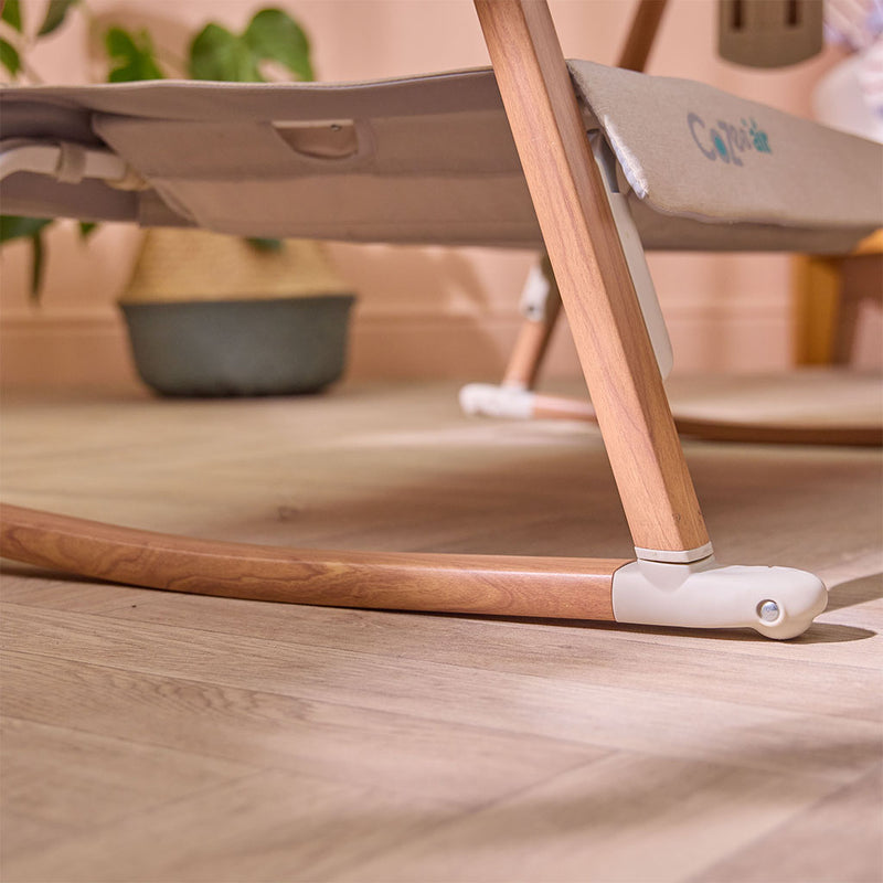 Tutti Bambini CoZee Air Bedside Crib - Scandinavian Walnut/Ecru