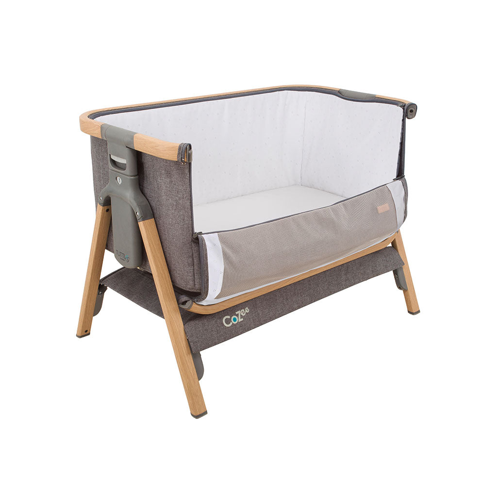 Tutti Bambini CoZee Bedside Crib - Oak/Charcoal