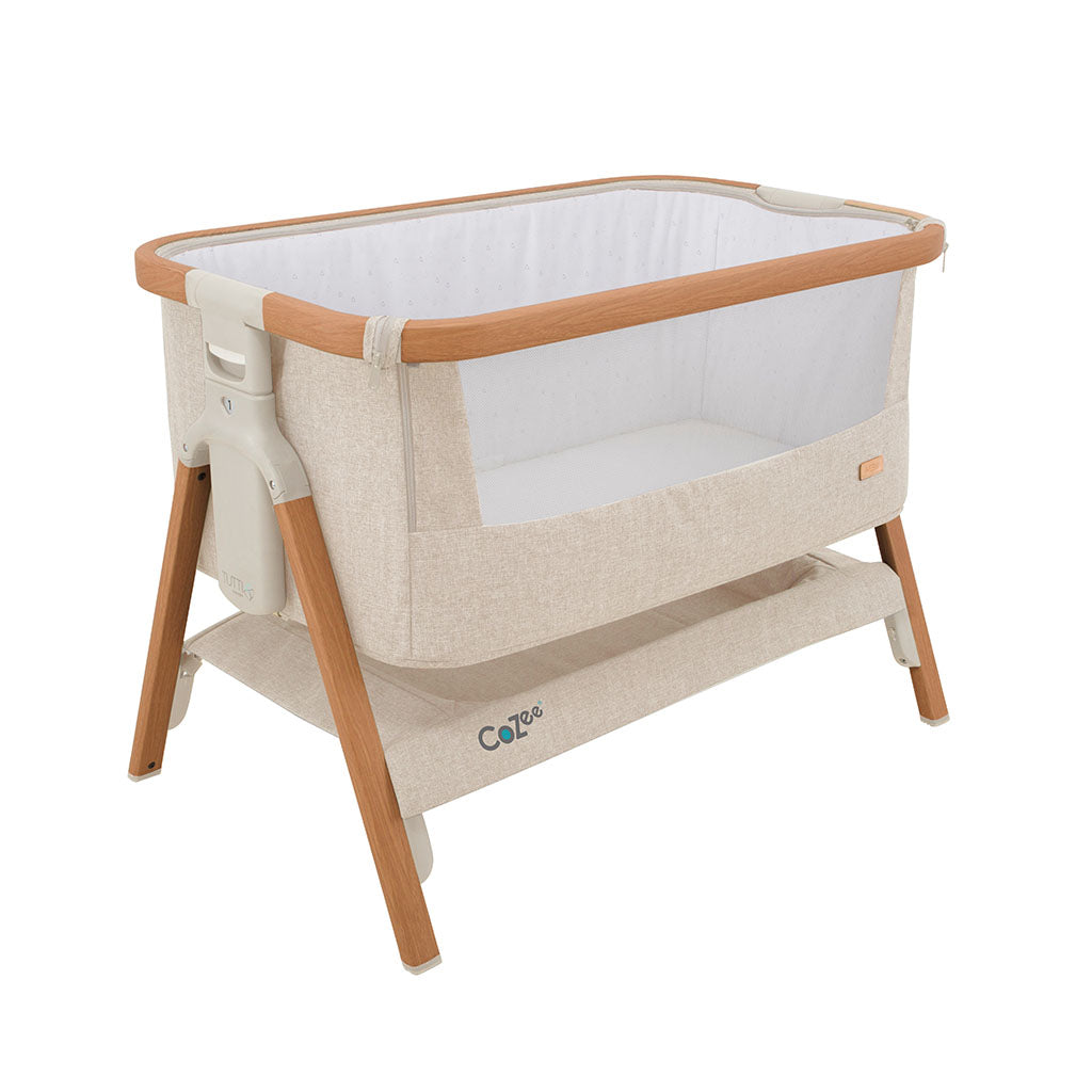 Tutti Bambini CoZee Bedside Crib - Scandinavian Walnut/Ecru