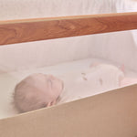 Tutti Bambini CoZee Bedside Crib - Scandinavian Walnut/Ecru