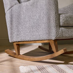 Tutti Bambini Harper Wingback Rocking Chair & Footstool - Teddy Cloud Grey