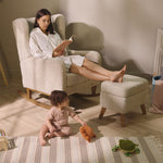 Tutti Bambini Harper Wingback Rocking Chair & Footstool - Teddy Mushroom