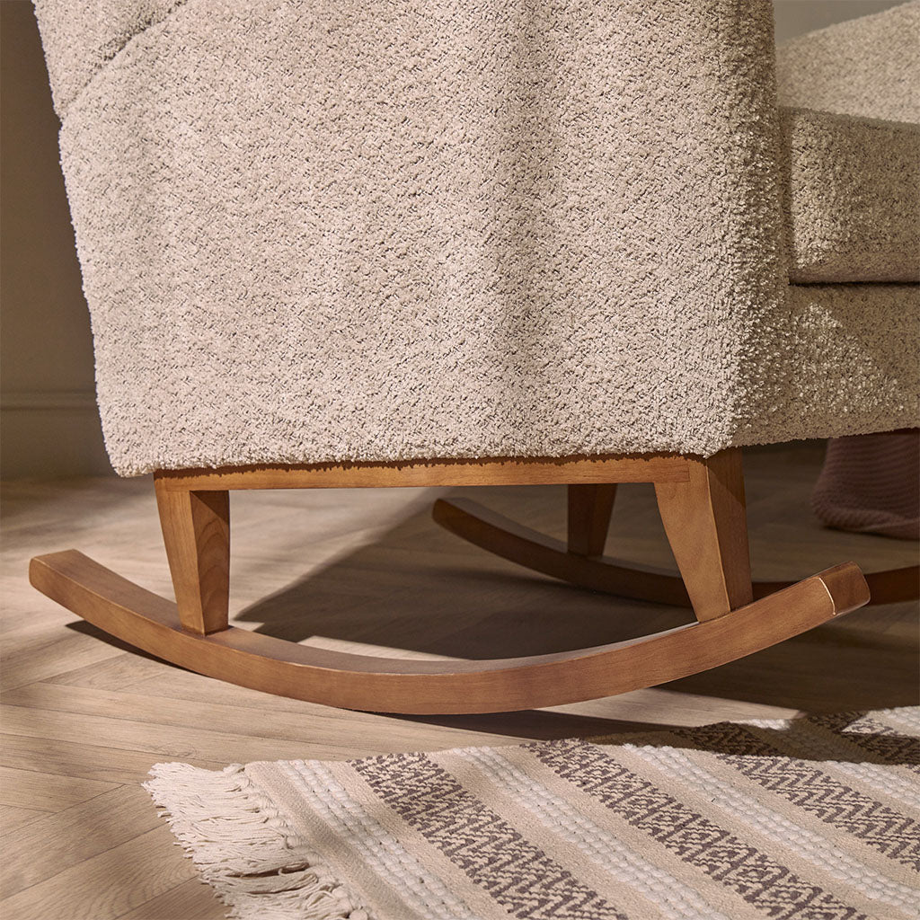 Tutti Bambini Harper Wingback Rocking Chair & Footstool - Teddy Mushroom