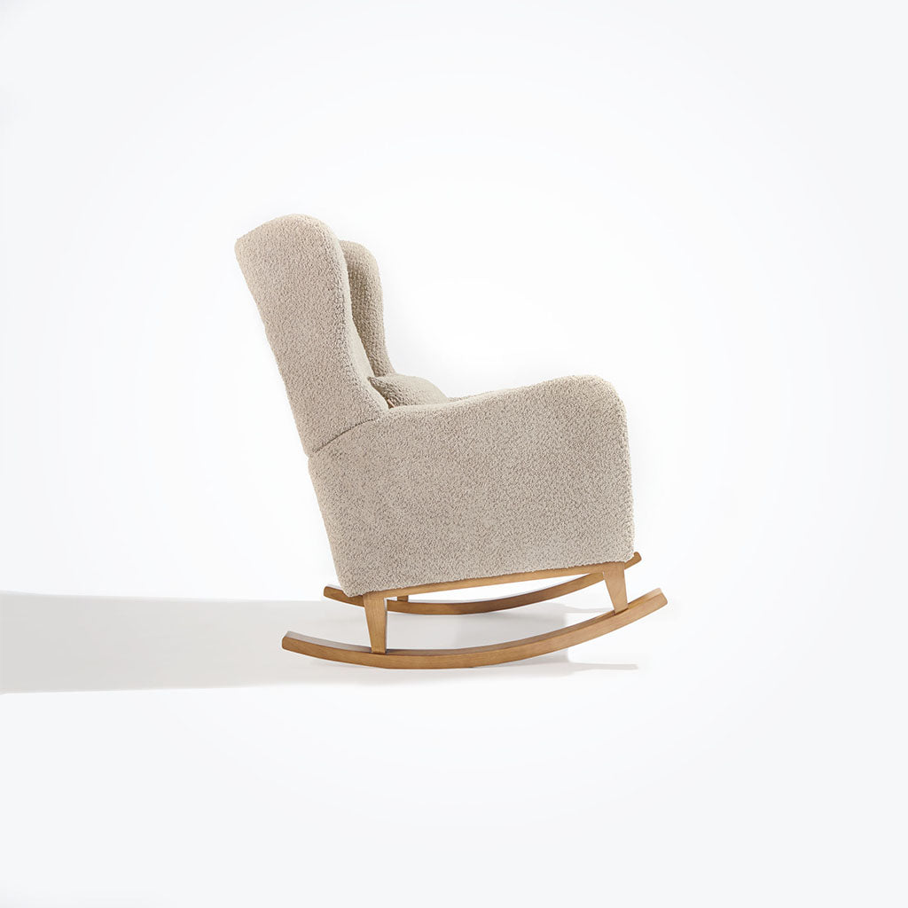 Tutti Bambini Harper Wingback Rocking Chair & Footstool - Teddy Mushroom