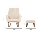 Tutti Bambini Jonah Luxe Rocking Chair & Foot Stool - Boucle Mushroom