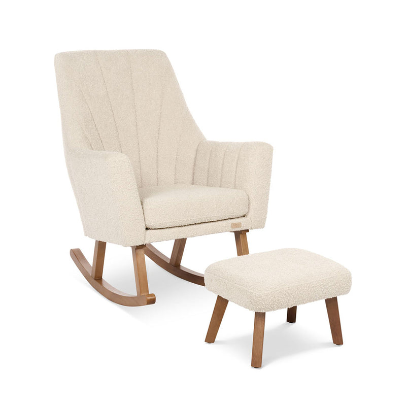 Tutti Bambini Jonah Luxe Rocking Chair & Foot Stool - Boucle Mushroom
