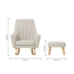 Tutti Bambini Jonah Rocking Chair & Foot Stool - Pebble