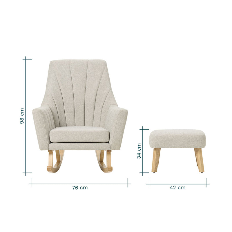 Tutti Bambini Jonah Rocking Chair & Foot Stool - Pebble