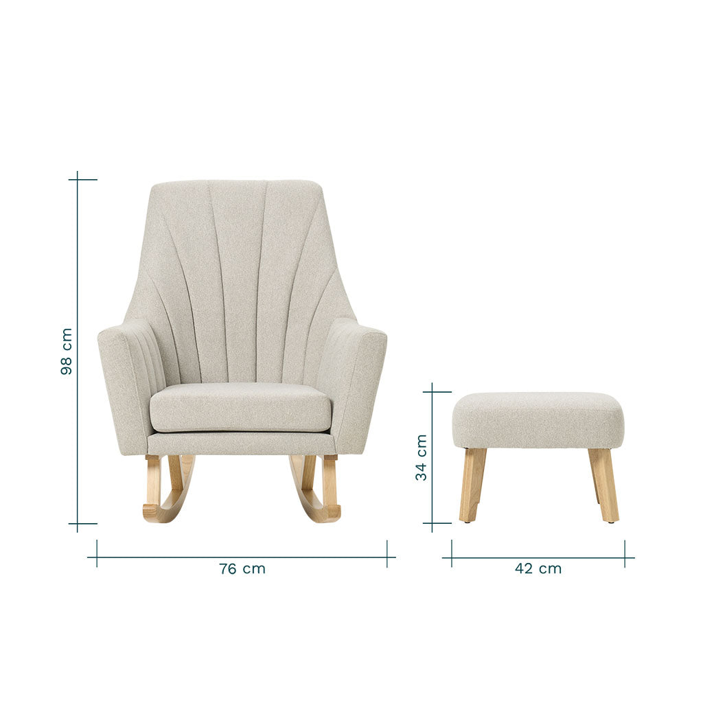 Tutti Bambini Jonah Rocking Chair & Foot Stool - Pebble