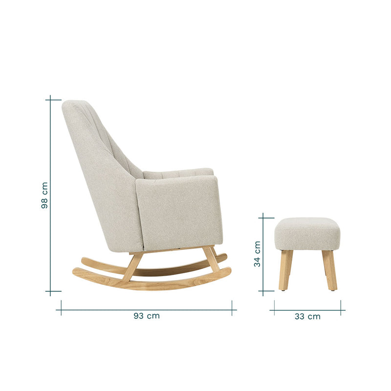Tutti Bambini Jonah Rocking Chair & Foot Stool - Pebble